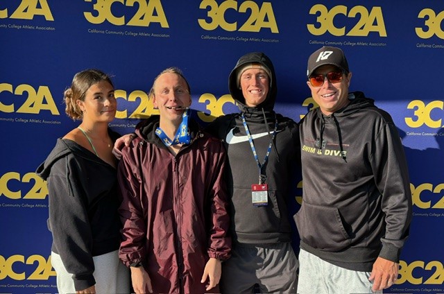 Swimmers Mary Jackson, Troy Schalge and Jared Ritchie attends the State Championship in Santa Rosa